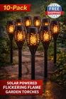 10x Solar Garden Torch Lights Flickering Flame LED Outdoor Path Stake Waterproof