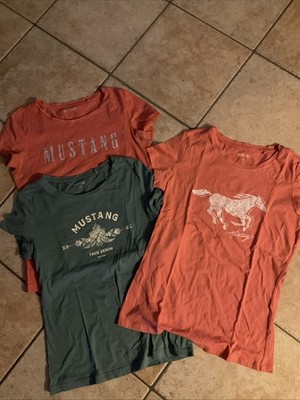 Bekleidungspaket Mustang T-Shirt 3 Teile S Grün Apricot Rosa Petrol 36