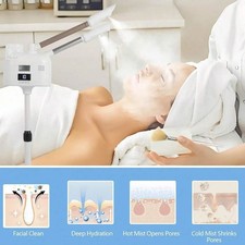 2-In-1 Hot Cold Facial Steamer Ozone Salon-Grade Spa Equipment Wheels
