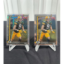 Topps Chrome 2025 Christian Watson Packers Silver X-Fractor & Base  #112