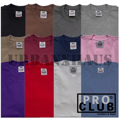 PRO CLUB SHORT SLEEVE HEAVY-WEIGHT T SHIRT (S-5XL) *3 PACK