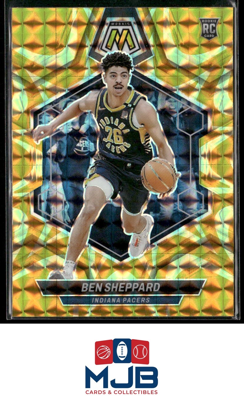 2023-24 Panini Mosaic Ben Sheppard Reactive Yellow Rookie #244 Indiana Pacers