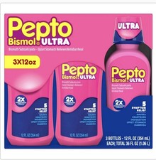 Pepto Bismol Ultra Liquid Upset Stomach Relief 12 oz 3 Pack