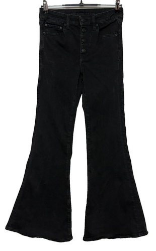 American Eagle Jeans Damen 6 schwarz Festival Flare Next Level Stretch Knopfleiste