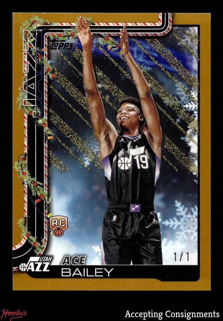 2025-26 Topps Holiday Golden Glitter Holiday #H165 Ace Bailey RC ROOKIE 1/1 Jazz