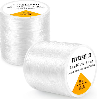 2 Rolls  Elastic Bracelets String Cord, 0.4/0.5/0.6/0.7/0.8/1Mm round Crystal El