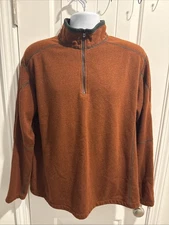KUHL Men's Revel 1/4 Zip fleece pullover in rust orange Men’s XL