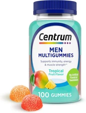 NEW Centrum Men's Multivitamin Gummies, Tropical Fruit Flavors 100 Count