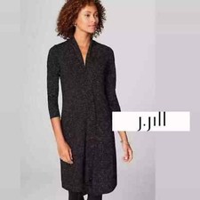 J-JILL Black Polka Dot Faux Wrap Dress Size S.