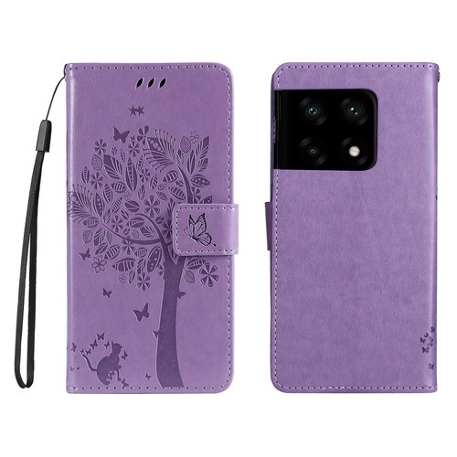 Tree Cat Leather Card Wallet Phone Case For OnePlus 10 9 8 Pro 1+ 8T 7 6 6T - Picture 8 of 22