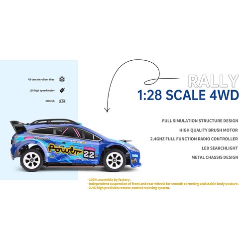 2,4 G 1/28 RC Auto mit LED-Licht Anti Drop 4WD Geländewagen Spielzeug Beste Gesc - Bild 11 von 18