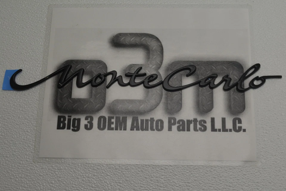 2000-2005 Chevrolet Monte Carlo Black Quarter Panel Emblem Nameplate new OEM - Image 2 of 4
