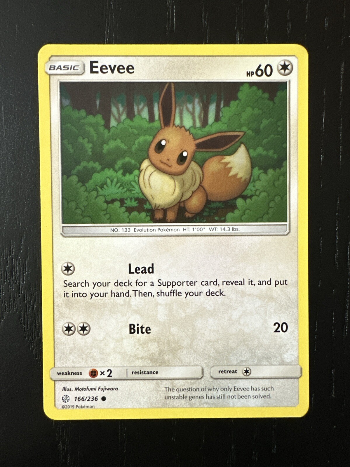 Pokemon Card Eevee Cosmic Eclipse Common 166/236 Near Mint