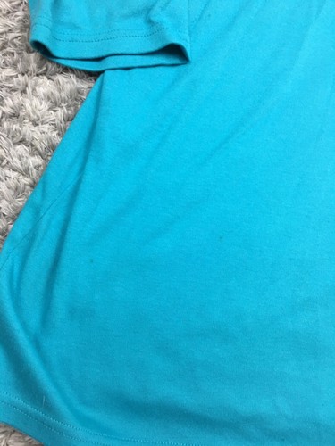 Crystal Kobe Shirt Woman Size 2X Blue 3/4 Sleeve Cotton Blend Tee - Picture 4 of 13