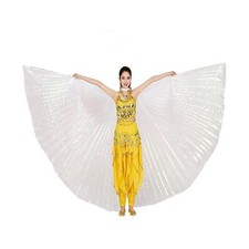 Women Professional Belly Dance Wings 360 Degree Angle Wings with Sticks and B...