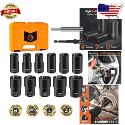 Multi-Size Lug Nut Remover Tool Set - 13 Pieces of Essential Automotive Gear