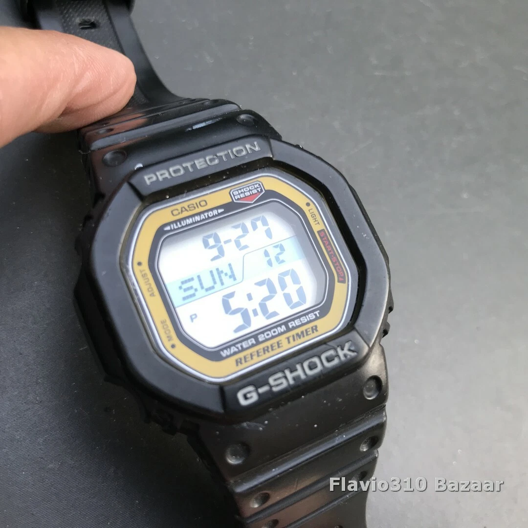 Rare Casio G-SHOCK DW-56RT-1V (2991) Referee Timer 43mm Black watch New  Battery