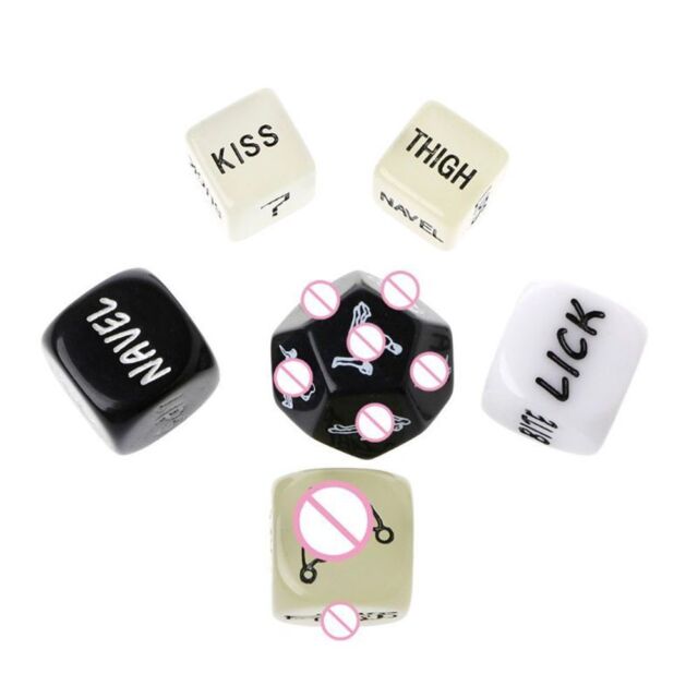 6PCS Funny Toy Valentines Day Game Dice Dices Couple English Carved
