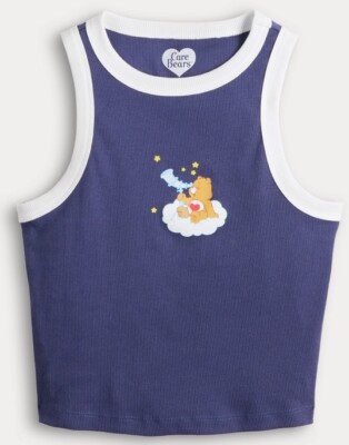 Care Bears Star Gazer Sleeveless Juniors Womens Blue  Tank Top Size L
