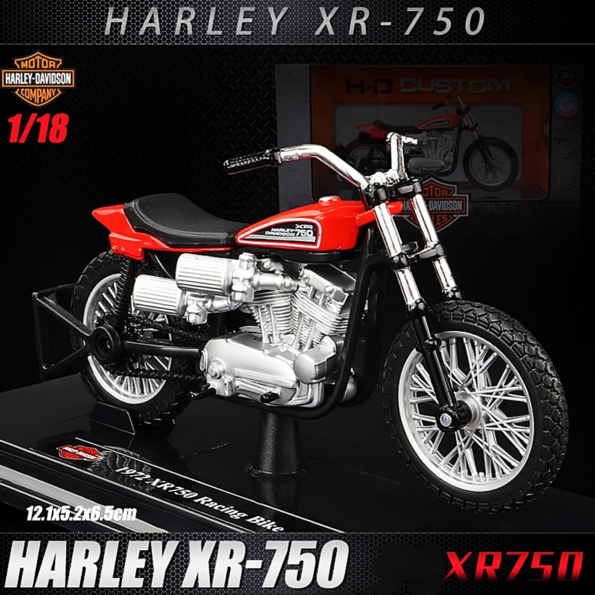 Maisto 1/18 Harley Davidson Vintage 1972 XR750 Racing Bike