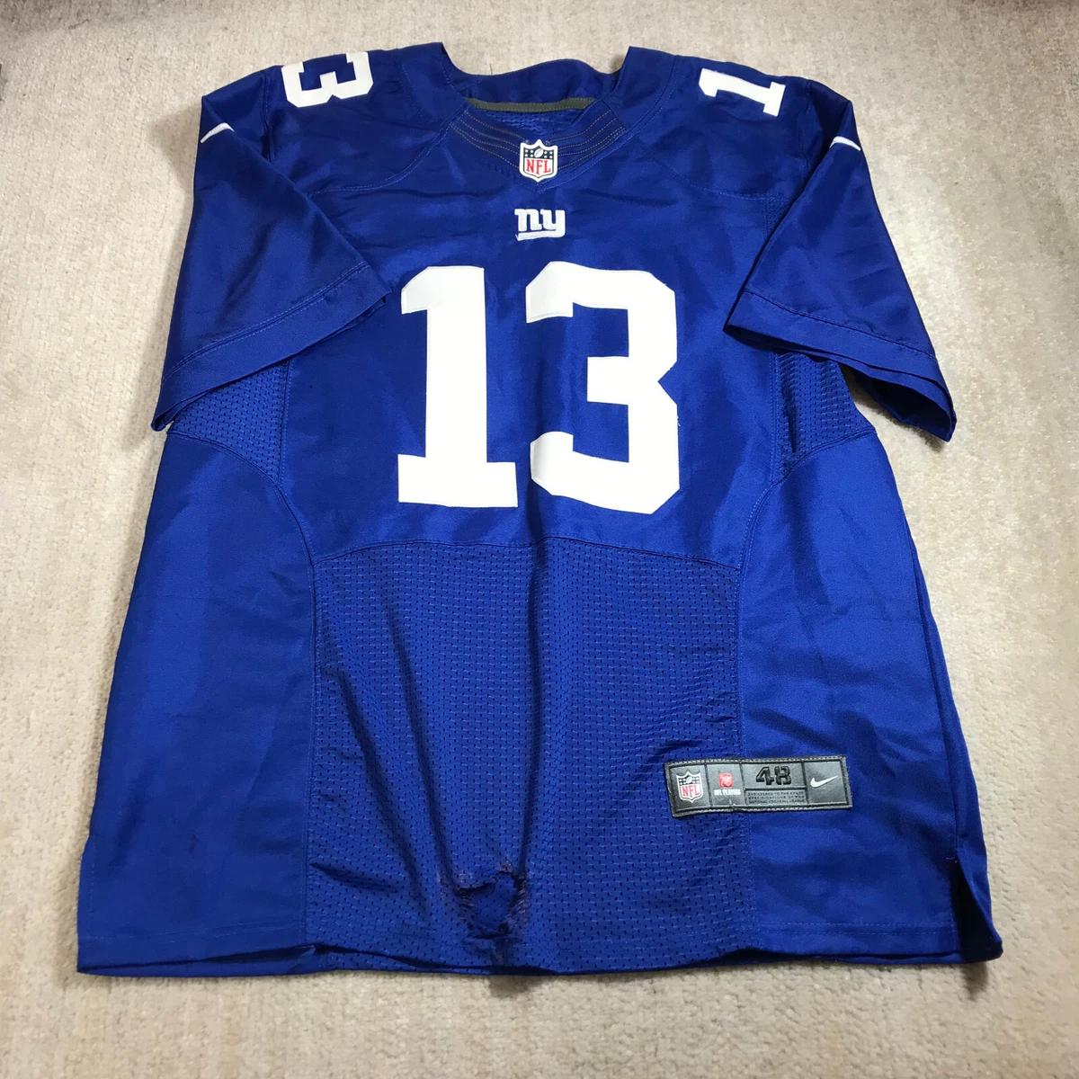 Nike New York Giants No13 Odell Beckham Jr Royal Blue/White Men's Stitched NFL Elite Split Jersey