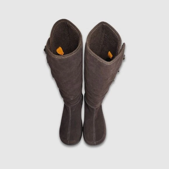 Rocket Dog Toggle 高筒靴人造毛皮衬里轻便麂皮绒棕色 10 码 — 第 3/4 张图片