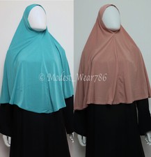 Women / Girls One Piece Instant Slip on Amira Hijab Lycra Medium 12 Colors