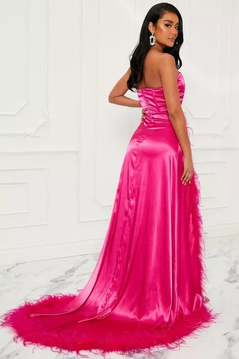 Fashion nova pink satin dress sale