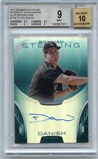 2013 BOWMAN STERLING #BSAP-TDA TYLER DANISH AUTOGRAPH BLUE REF. RC #17/25, BGS 9