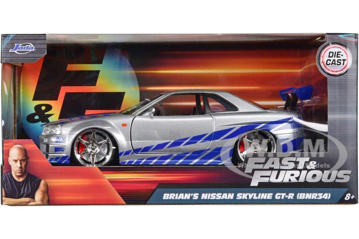 BRIAN'S NISSAN GTR SKYLINE R34 SILVER & BLUE FAST & FURIOUS