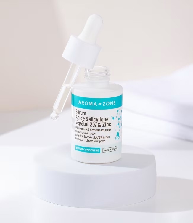 Sérum acide salicylique 2% et zinc traitement imperfections et pores dilatés