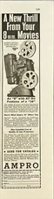 Ampro Corp. Projector "A New thrill from your 8mm Movies" Vtg Print Ad 1941