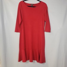 LAUREN RALPH LAUREN Dress Womens Medium Red Sheath Careerwear Modest Business