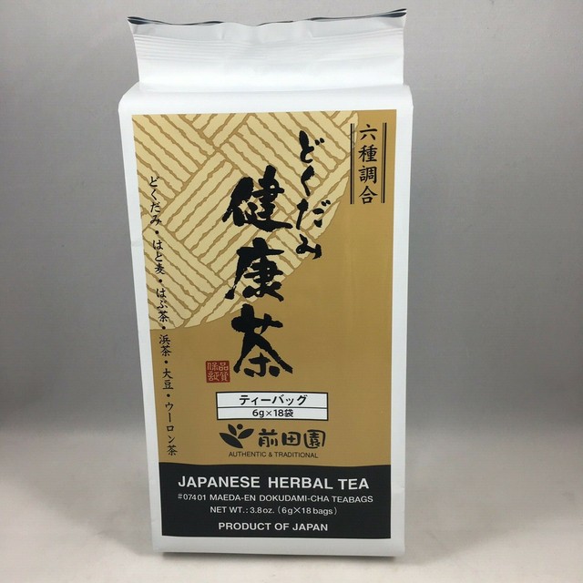 Japanese Herbal Tea Maedaen DokudamiCha Teabags (18 Tea Bags), Made