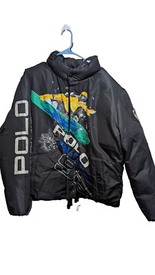 Polo Ralph Lauren Alpine Ski 92 Men's Jacket Size L Black Down Fill Puffer