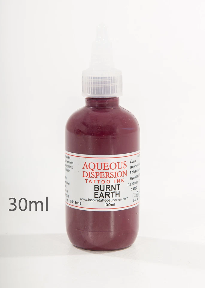 AQUEOUS DISPERSION INK Aqueous Dispersion Tattoo Ink Burnt Earth Tattoo Ink 30ml Professional Quality