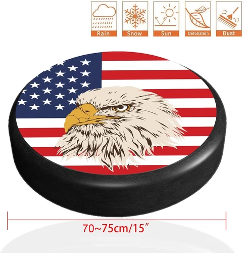 14" Silver Spare Tire Cover Heavy Duty Vinyl for Trailer RV Popup Camper SUV - Bild 7 von 24