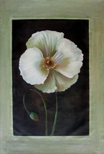 Modern Quality Hand Painted Oil Painting Still Life with Poppy & Bud II 24x36in