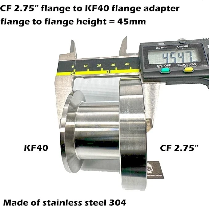 Convertidor reductor de brida Conflat CF 2.75" 2-3/4" a KF40 para sistema de vacío Foto 4 de 4
