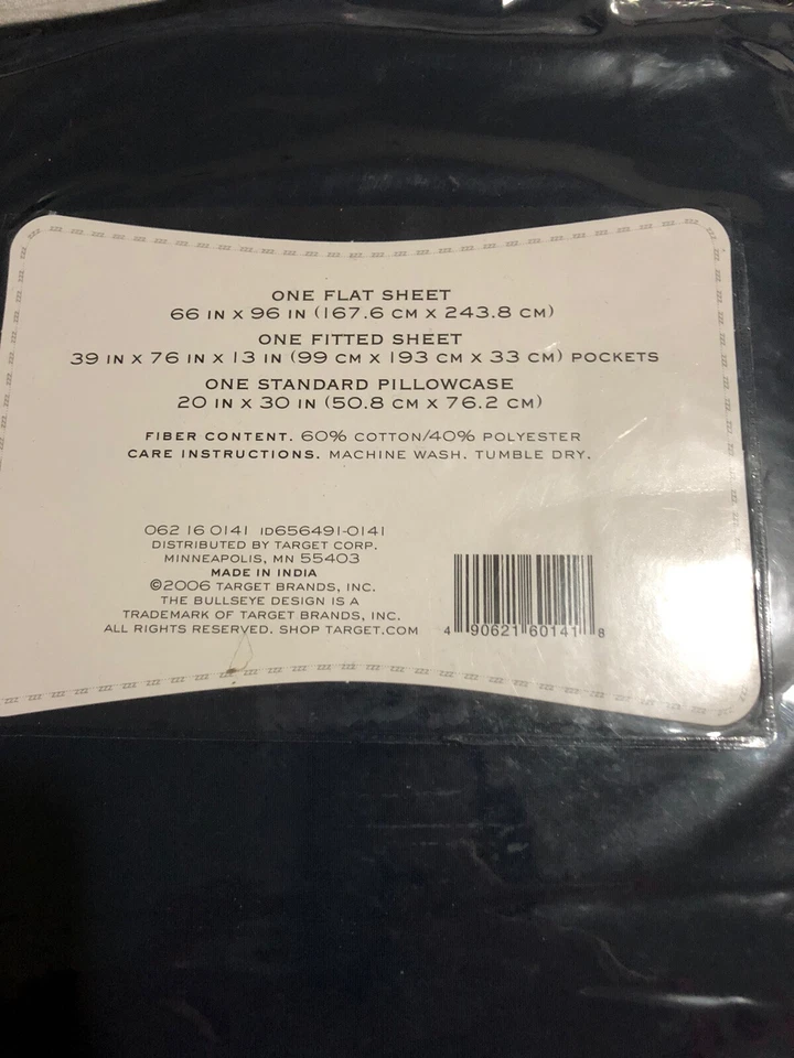 Juego de sábanas dobles Home For Target azul marino funda de almohada sábana ajustable Foto 2 de 2