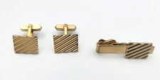 Vintage 1970's Gold Tone Swank Cufflinks & Tie Clip