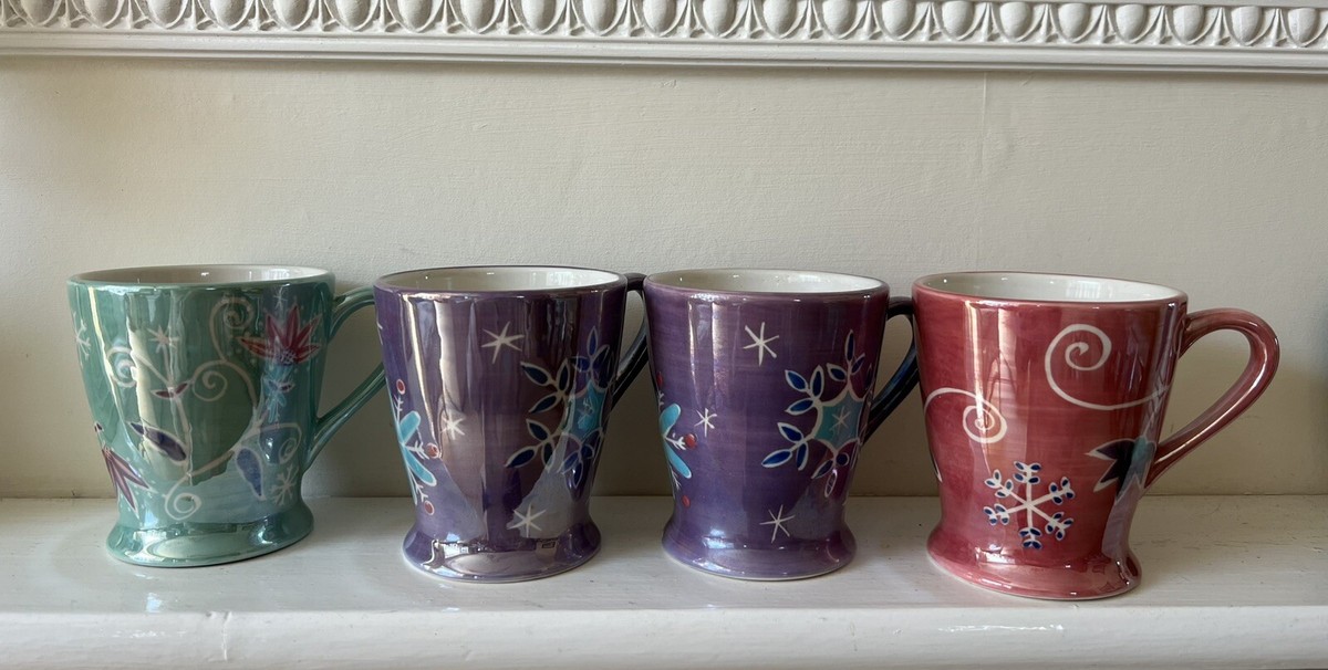 Vintage 2004 Whittard of Chelsea peint à la main finition lustré tasse florale rose pastel | Quotidien des années 2000 Kitchenalia | Accueil Vaisselle et ustensiles de cuisine - France