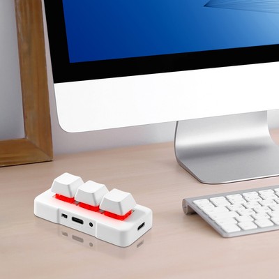 Mechanische Gaming-Tastatur mit 3 Tasten makroprogrammierbar USB + 24 G Wireless
