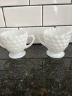 Anchor Hocking Bubble Opaque Milk Glass Cream and Sugar Set — photo 2
