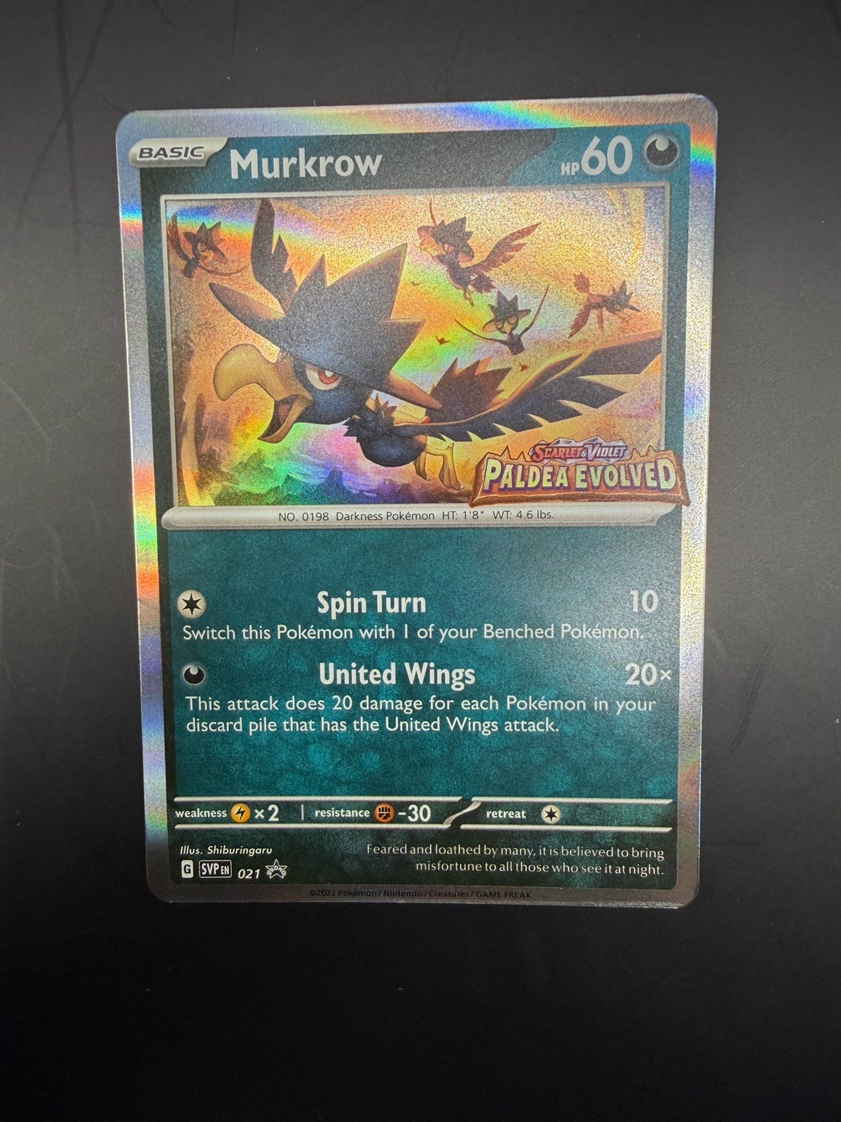 Murkrow 021 SV: Scarlet & Violet Promo Stamped Holo