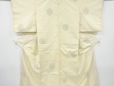 7313750: JAPANESE KIMONO / ANTIQUE KIMONO / TSUMUGI / WOVEN KIKKO