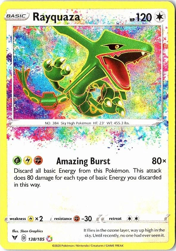 Rayquaza 138/185 P レックウザ アメイジング スペイン語ver Rayquaza 138/185 Swsh04: Vivid Voltage for sale | eBay