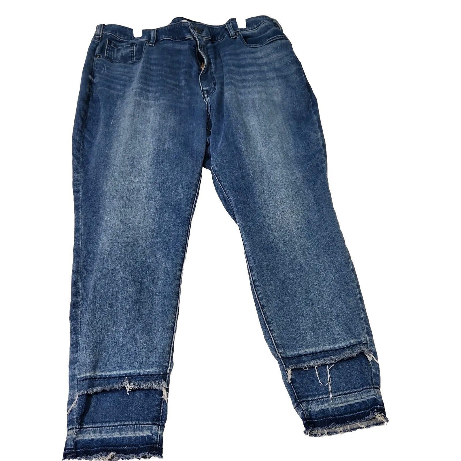 Lane Bryant Skinny Jeans Size 24 Mid rise Blue Distressed stretch