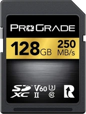 SD UHS-II 128GB Card V60 –Up to 130MB/s Write Speed and 250 MB/s 128gb, Black 