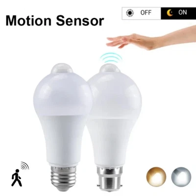 PIR Motion Sensor LED Smart Lamp Bulb Globe Auto ON/OFF Energy Saving Light UK. - Image 1 of 4